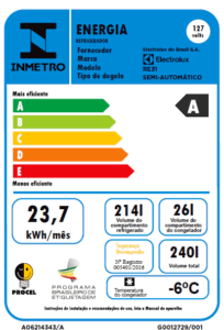 Geladeira / Refrigerador 240 litros Cycle Defrost Branco Controle de Temperatura RE31 - Electrolux 110 V 17