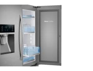 Geladeira / Refrigerador French Door 665 litros Food Showcase Digital Inverter Inox RF28HDEDBSR/AZ - Samsung 110 V 27