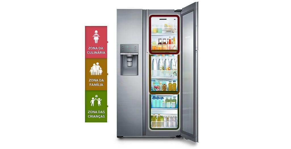 Geladeira / Refrigerador Side by Side Food Showcase 765 litros Inox RH77H90507H/AZ - Samsung 110 V 15