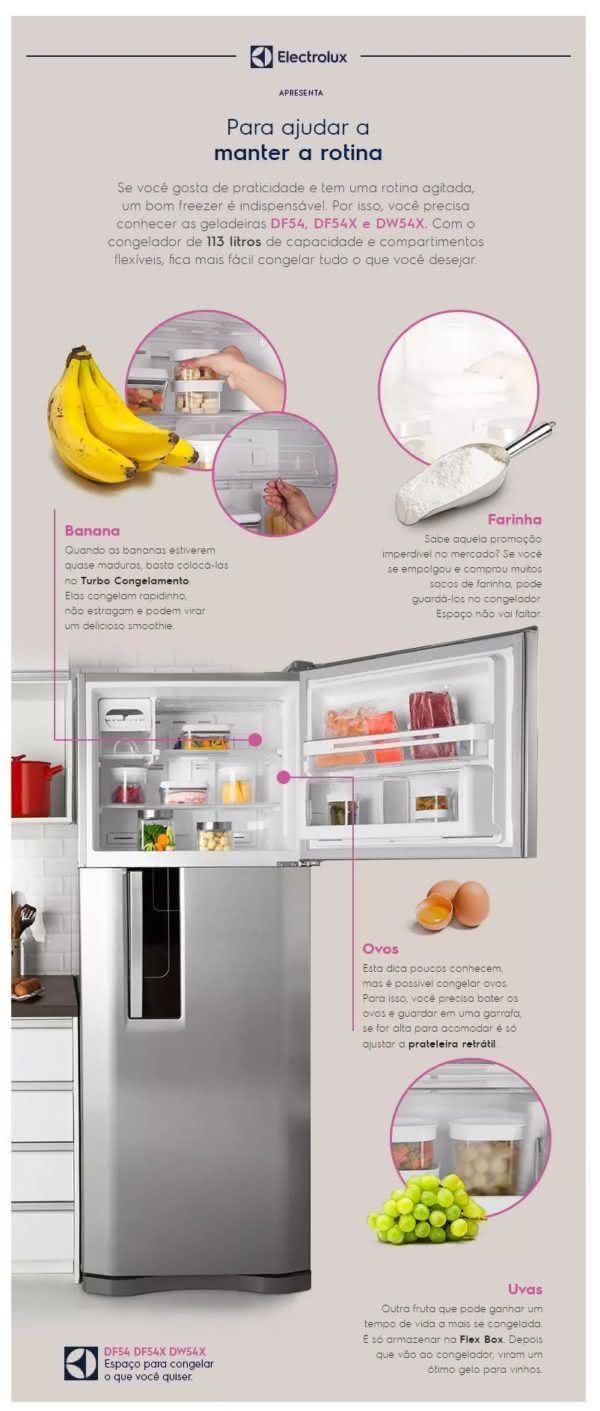 Geladeira / Refrigerador Duplex 459 litros Frost Free Branco Blue Touch DF54 - Electrolux 110 V - Imagem 3