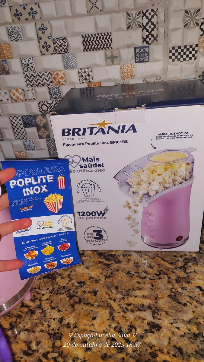Pipoqueira Elétrica Poplite Bpi01 1200w Vermelha Britânia 11