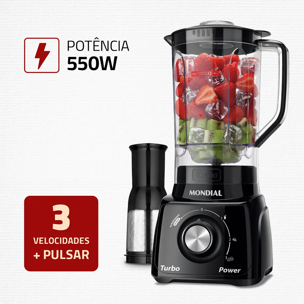 Liquidificador Turbo Power Mondial 550W - L-99 FB 6