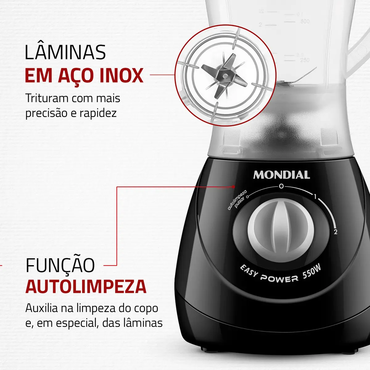 Liquidificador Easy Power Mondial 550W - L-550-B 9