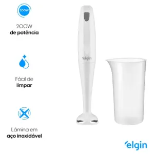 Mixer De Mão Portátil Branco 200w Com Copo 700ml MIX1002 Elgin