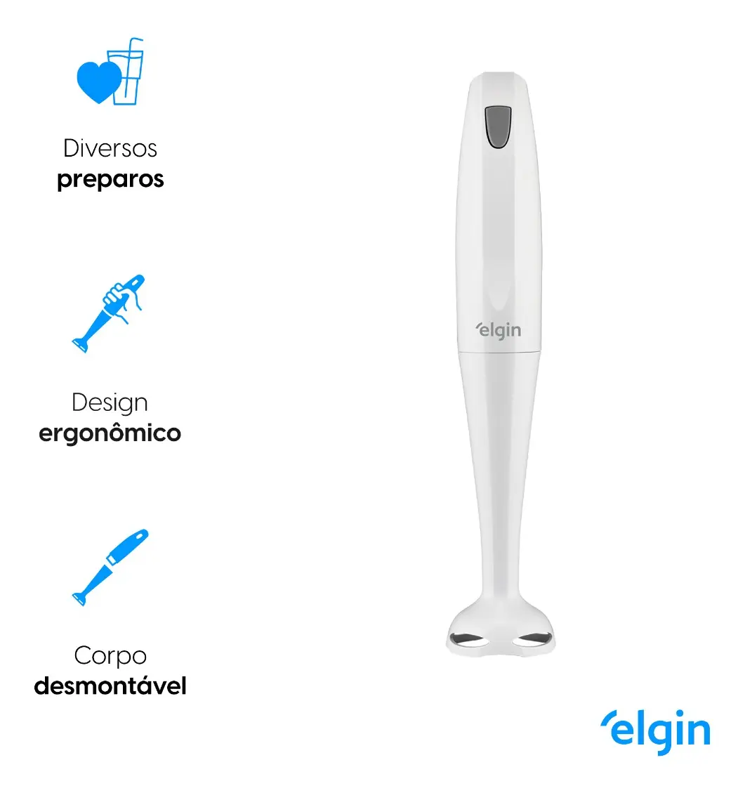 Mixer De Mão Portátil Branco 200w Com Copo 700ml MIX1002 Elgin 6