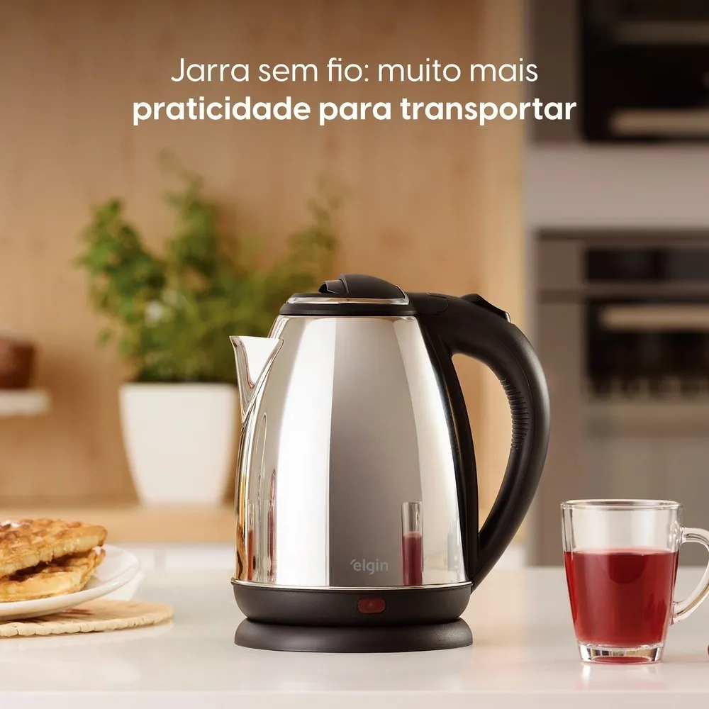 Chaleira Elétrica Inox Elgin 1,8 Litros Prata 9