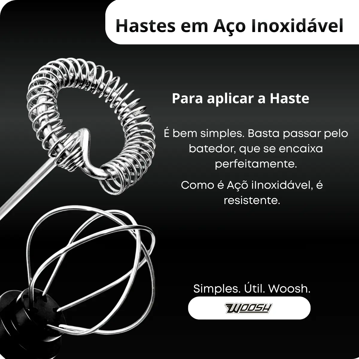 Mixer Elétrico Portátil 2 em 1 Recarregável 3 Velocidades USB Woosh 9