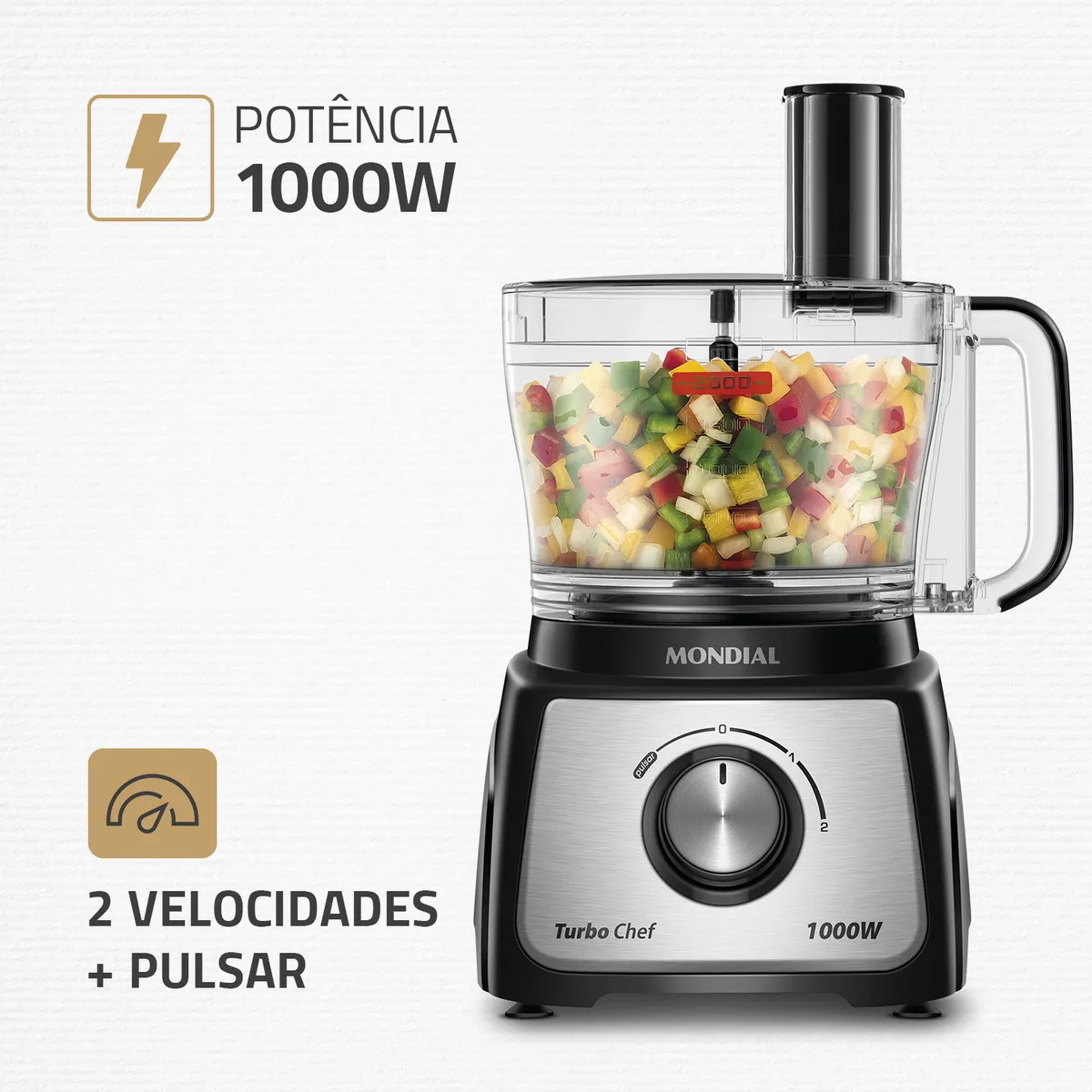 Multiprocessador Turbo Chef 5 em 1 Mondial 1000W MPN-01-B 7