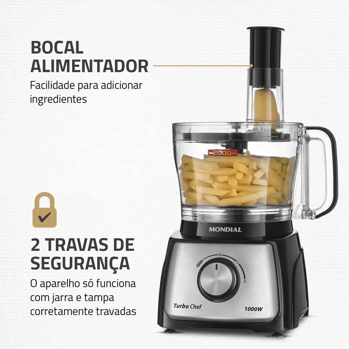 Multiprocessador Turbo Chef 5 em 1 Mondial 1000W MPN-01-B 10