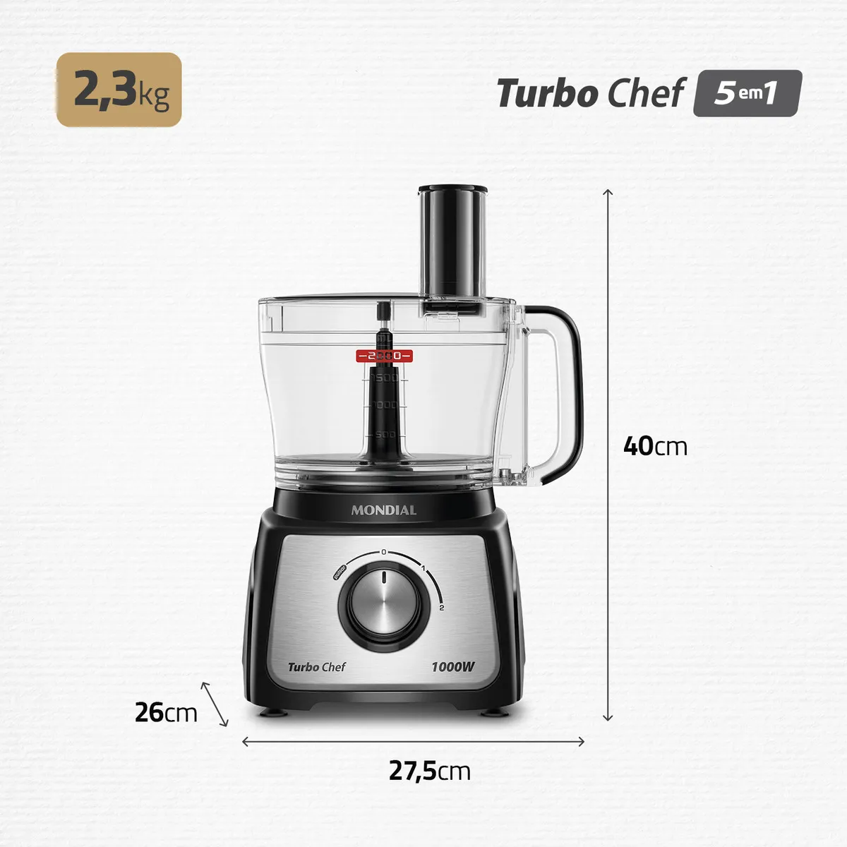 Multiprocessador Turbo Chef 5 em 1 Mondial 1000W MPN-01-B 11