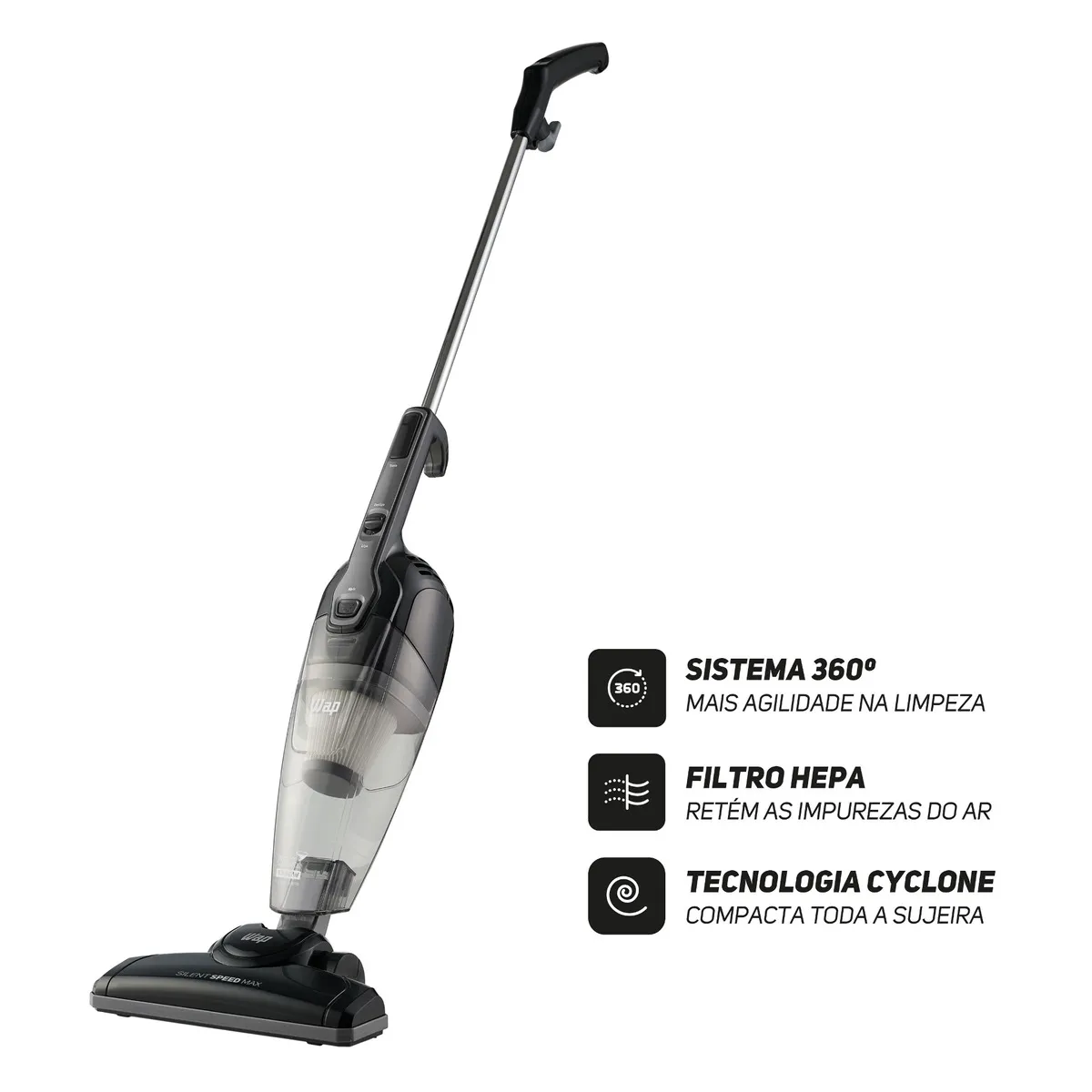Aspirador de Pó Vertical 3 em 1 WAP Silent Speed Max 1350W 7