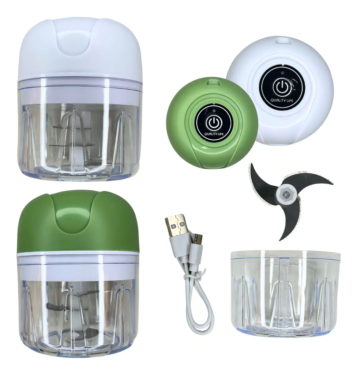Mini Processador Moedor Elétrico Alho Sem Fio 250ml 9