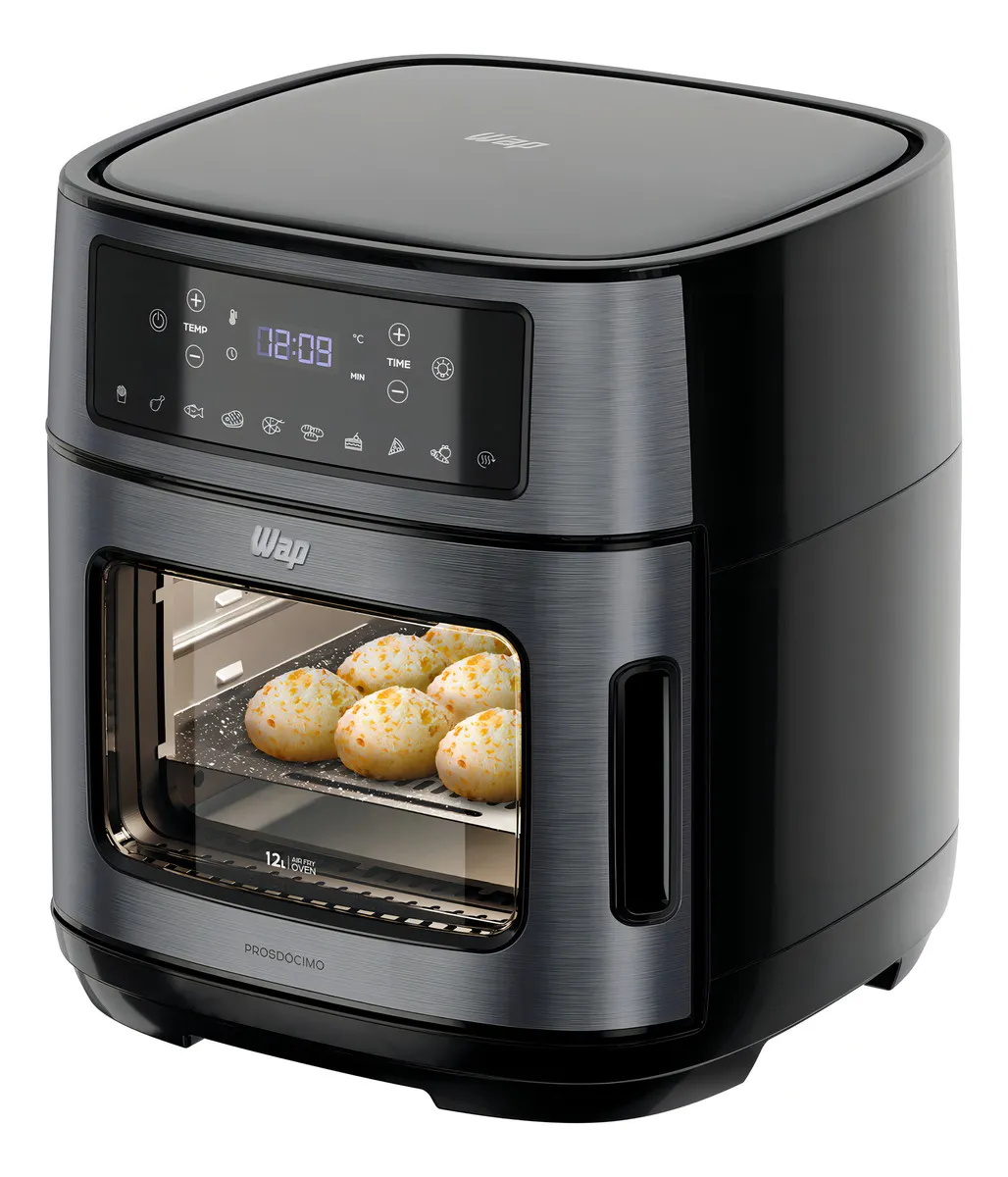 Fritadeira Air Fryer Oven Black Inox WAP WAOD2 12L 4 em 1 1800W 6