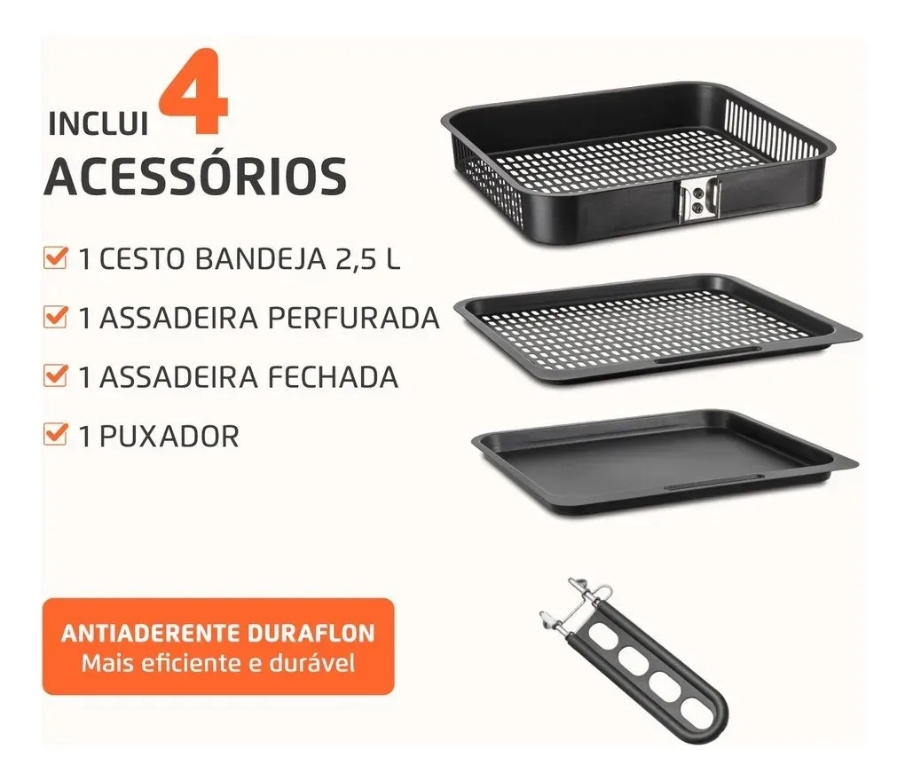 Fritadeira Air Fryer Forno Oven 12 Litros Mondial AFON-12L-BG 7