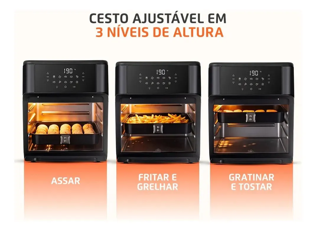 Fritadeira Air Fryer Forno Oven 12 Litros Mondial AFON-12L-BG 9