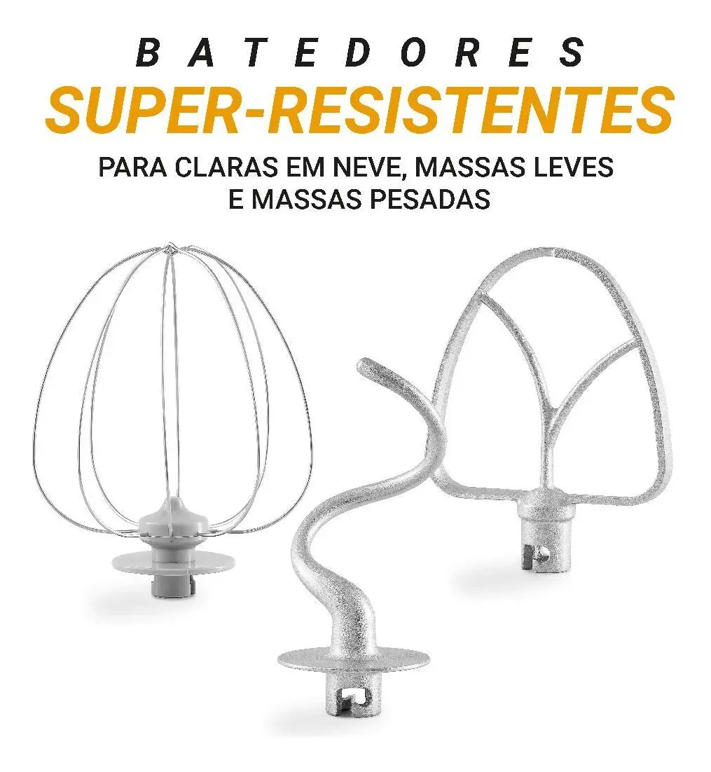 Batedeira Planetária Philco 900W 5L Branca 12 Velocidades Turbo PBP90A 4