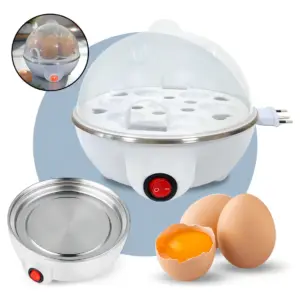 Cozedor de Ovos Elétrico a Vapor Star House Portátil Para 7 Ovos Branco