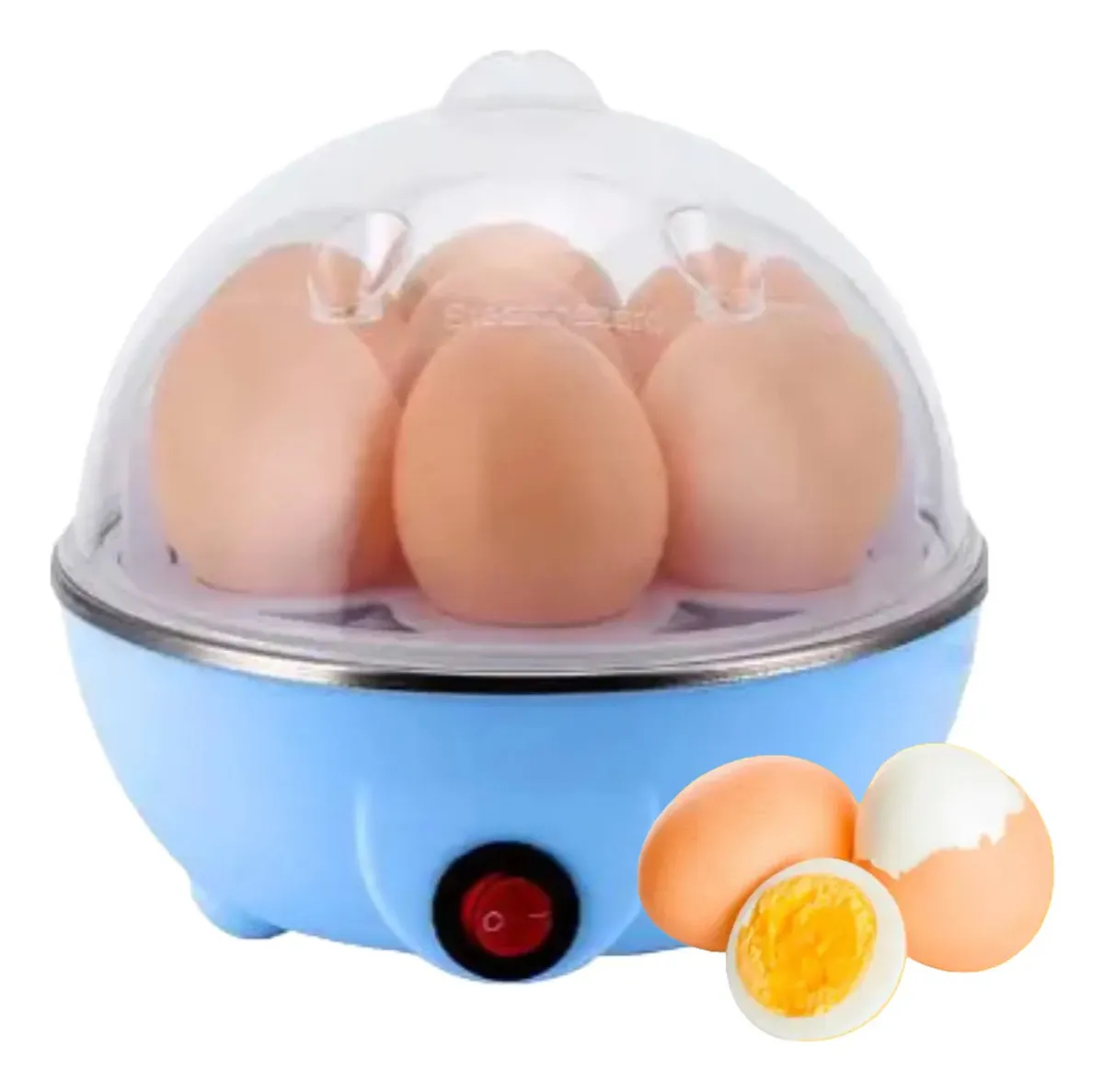 Cozedor de Ovos Elétrico 3 em 1 Portátil Para 7 Ovos Azul Star House
