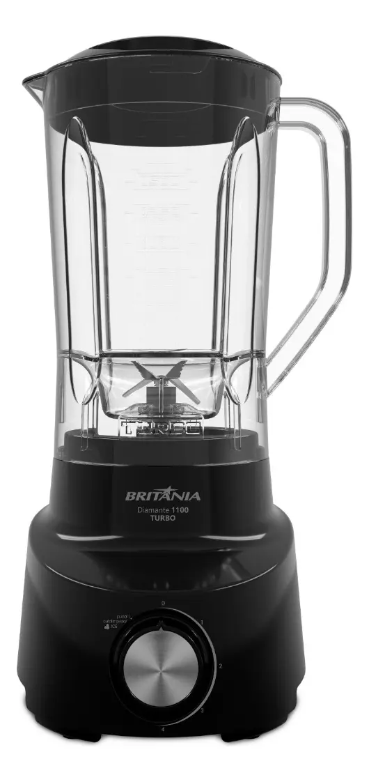 Liquidificador Britânia Diamante 1100 2,6L 600W 4 Velocidades Preto 7