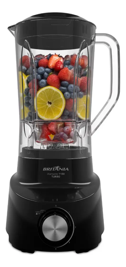 Liquidificador Britânia Diamante 1100 2,6L 600W 4 Velocidades Preto 8