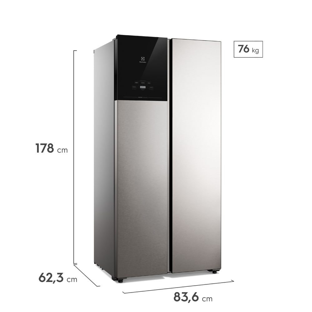 Geladeira Electrolux Side By Side 431L TasteGuard Inverter Efficient Inox (ES40S) 2