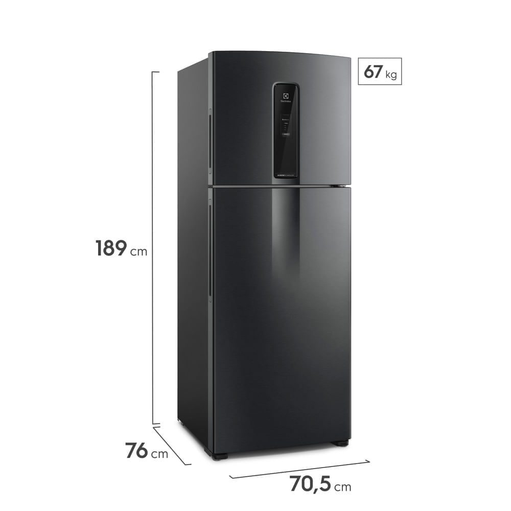 Geladeira Electrolux Frost Free Inverter 481L Efficient com AutoSense SmartBivolt Duplex cor Black Inox Look (IT70B) 2