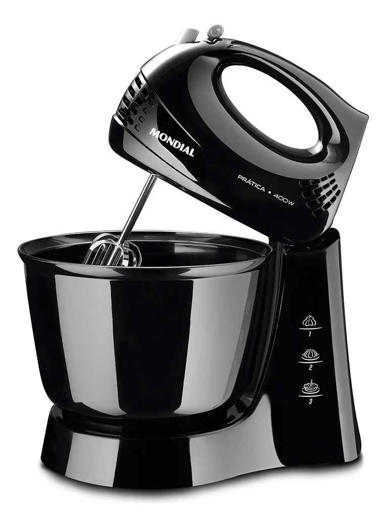 Batedeira Prática Mondial B-44-B Preta 400W