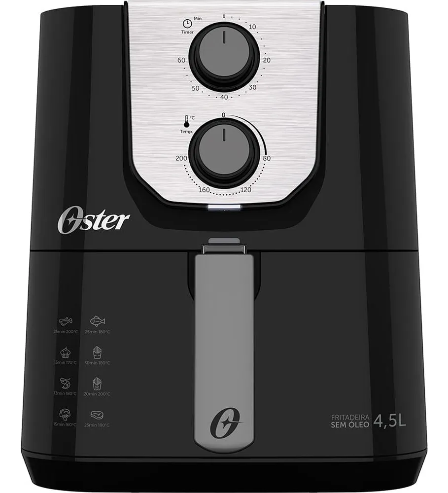 Fritadeira Air Fryer Oster Black Perform OFRT510 4,5L 1500W